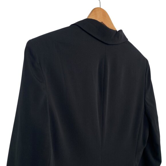 Evan-Picone Womens 16 Black Blazer Stretch Pockets Lined One Button Professional - Picture 15 of 16